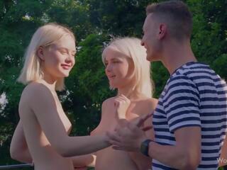 Wowgirls dua ukraina model emily madu dan lika bintang berbagi sebuah pemuda di ini luar biasa seks tiga orang video