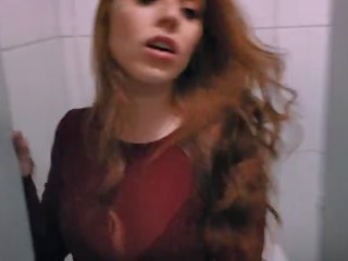 I Suck Stranger's cock in Shopping Center Bathrom and he Cum on my Face.